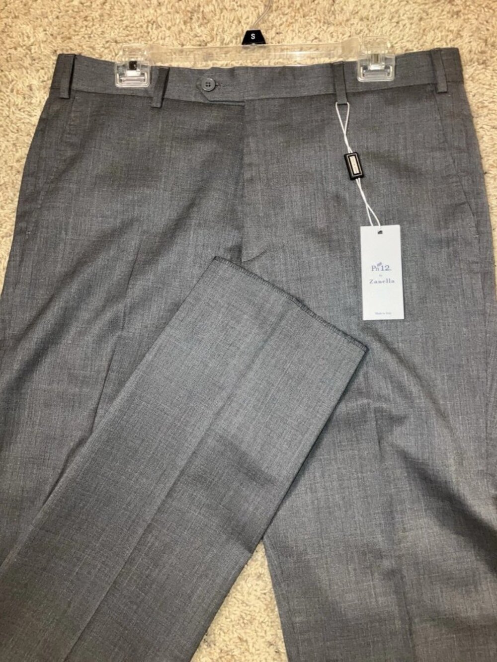 Zanella NWT Dress Pants Pn12 Size 35 Gray WOOL BLEND